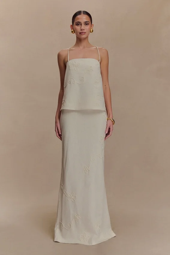 Casey Linen Corded Embroidered Linen Top – Natural Casey Linen Corded Embroidered Linen Top – Natural