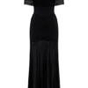 Caspian Slinky And Mesh Off Shoulder Maxi Dress – Black Caspian Slinky And Mesh Off Shoulder Maxi Dress – Black
