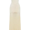 Caspian Slinky And Mesh Off Shoulder Maxi Dress – Ivory Caspian Slinky And Mesh Off Shoulder Maxi Dress – Ivory