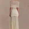 Caspian Slinky And Mesh Off Shoulder Maxi Dress – Ivory Caspian Slinky And Mesh Off Shoulder Maxi Dress – Ivory