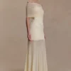 Caspian Slinky And Mesh Off Shoulder Maxi Dress – Ivory Caspian Slinky And Mesh Off Shoulder Maxi Dress – Ivory