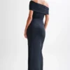 Cassandra Off Shoulder Slinky Maxi Dress – Black Cassandra Off Shoulder Slinky Maxi Dress – Black