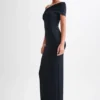 Cassandra Off Shoulder Slinky Maxi Dress – Black Cassandra Off Shoulder Slinky Maxi Dress – Black