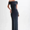Cassandra Off Shoulder Slinky Maxi Dress – Black Cassandra Off Shoulder Slinky Maxi Dress – Black