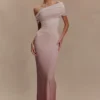 Cassandra Off Shoulder Slinky Maxi Dress – Neutral Ombre Cassandra Off Shoulder Slinky Maxi Dress – Neutral Ombre