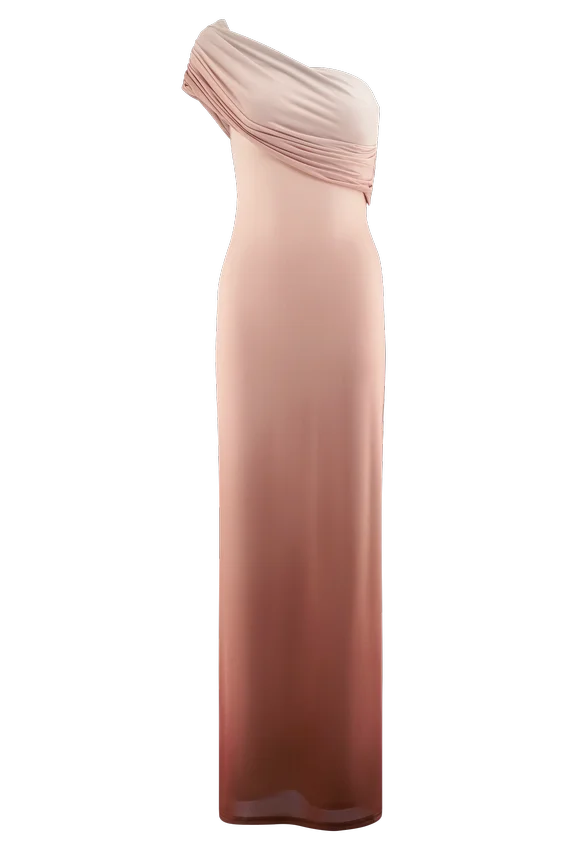 Cassandra Off Shoulder Slinky Maxi Dress – Neutral Ombre Cassandra Off Shoulder Slinky Maxi Dress – Neutral Ombre