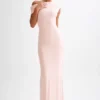 Cassandra Off Shoulder Slinky Maxi Dress – Pale Pink Cassandra Off Shoulder Slinky Maxi Dress – Pale Pink