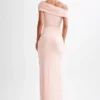 Cassandra Off Shoulder Slinky Maxi Dress – Pale Pink Cassandra Off Shoulder Slinky Maxi Dress – Pale Pink