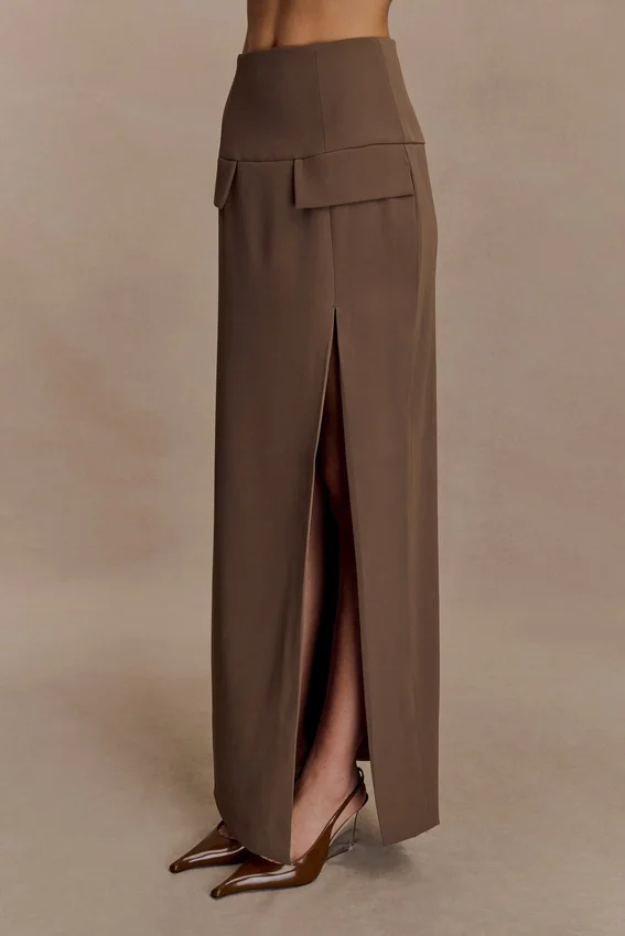 Cassie Column Maxi Skirt – Cacao Brown Cassie Column Maxi Skirt – Cacao Brown