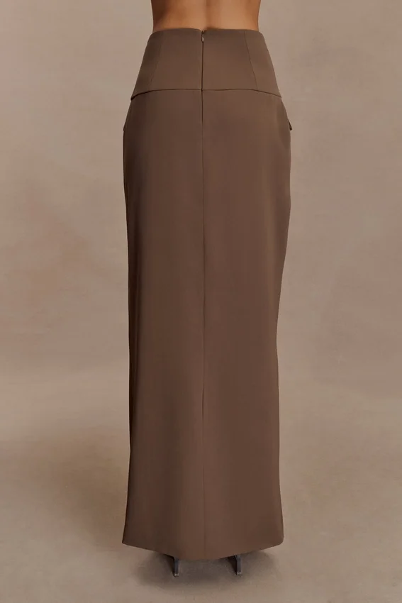 Cassie Column Maxi Skirt – Cacao Brown Cassie Column Maxi Skirt – Cacao Brown