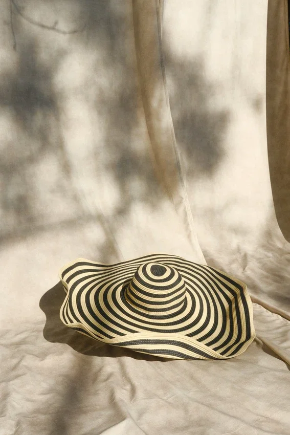 Cecil Straw Maxi Hat – Black And Neutral Stripe Cecil Straw Maxi Hat – Black And Neutral Stripe