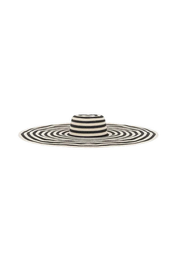 Cecil Straw Maxi Hat – Black And Neutral Stripe Cecil Straw Maxi Hat – Black And Neutral Stripe