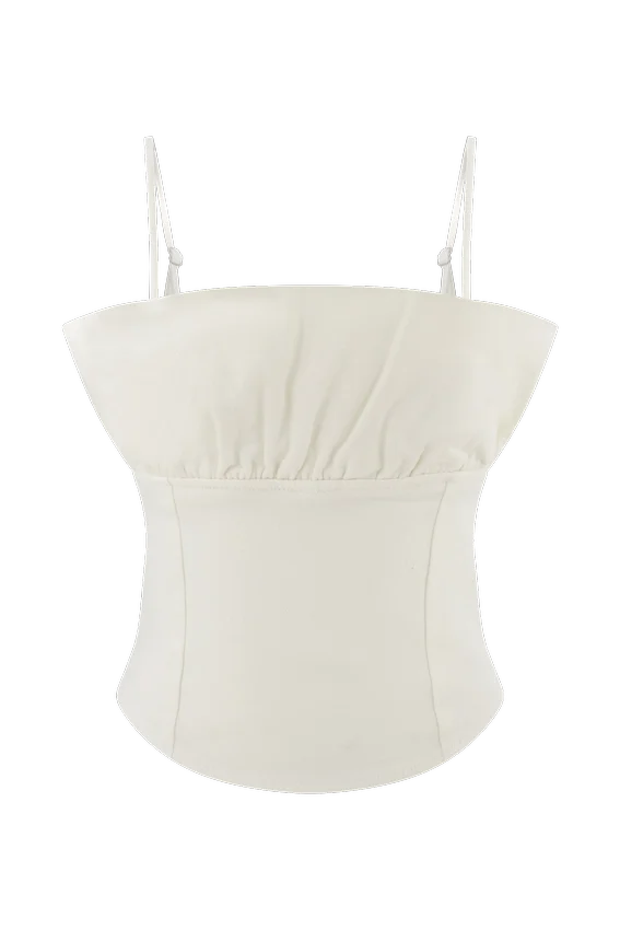 Cecilia Denim Frill Corset – White Cecilia Denim Frill Corset – White