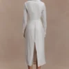 Cecilie Cut Out Shirt Midi Dress – White Cecilie Cut Out Shirt Midi Dress – White