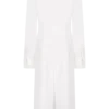 Cecilie Cut Out Shirt Midi Dress – White Cecilie Cut Out Shirt Midi Dress – White
