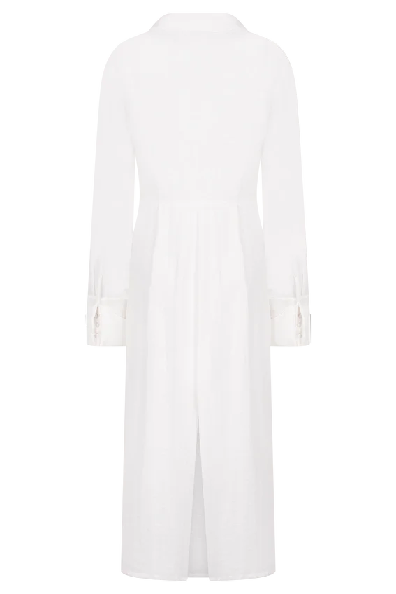 Cecilie Cut Out Shirt Midi Dress – White Cecilie Cut Out Shirt Midi Dress – White