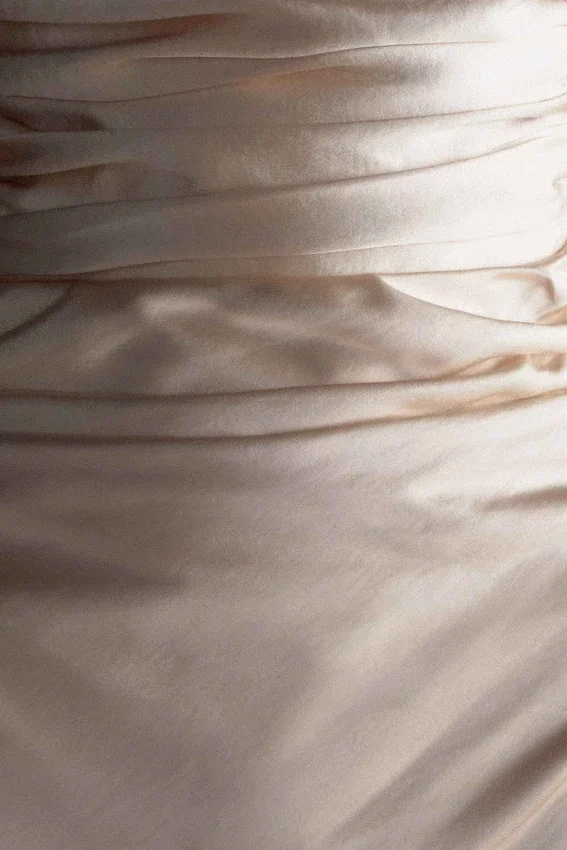 Cedar Strapless Satin Maxi Dress – Blush Gold Cedar Strapless Satin Maxi Dress – Blush Gold