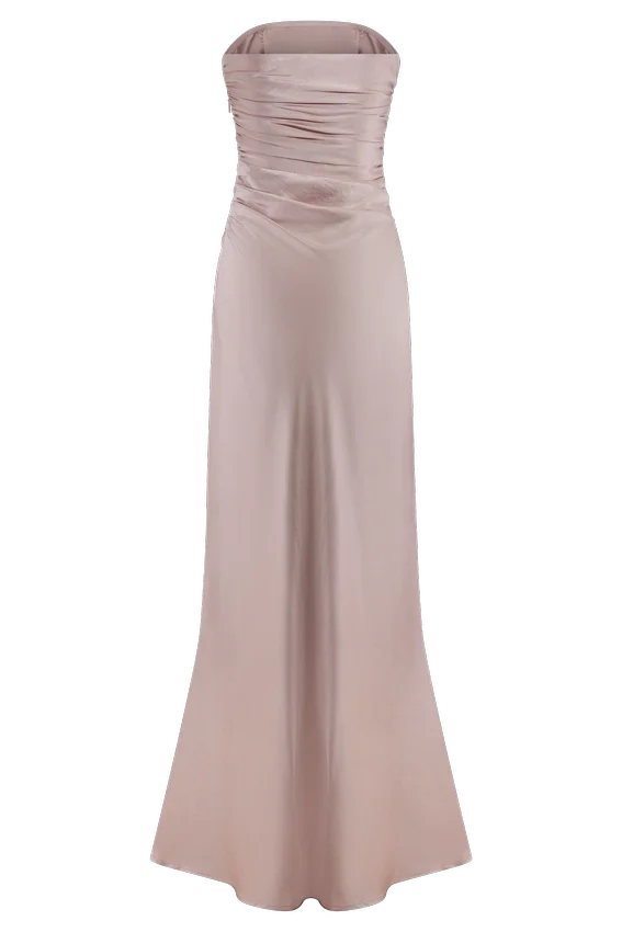 Cedar Strapless Satin Maxi Dress – Soft Pink Cedar Strapless Satin Maxi Dress – Soft Pink