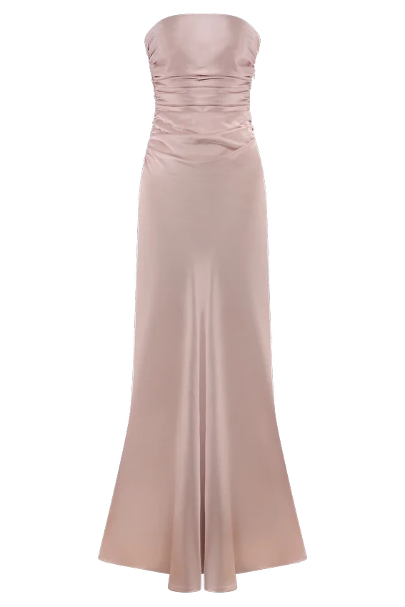 Cedar Strapless Satin Maxi Dress – Soft Pink Cedar Strapless Satin Maxi Dress – Soft Pink