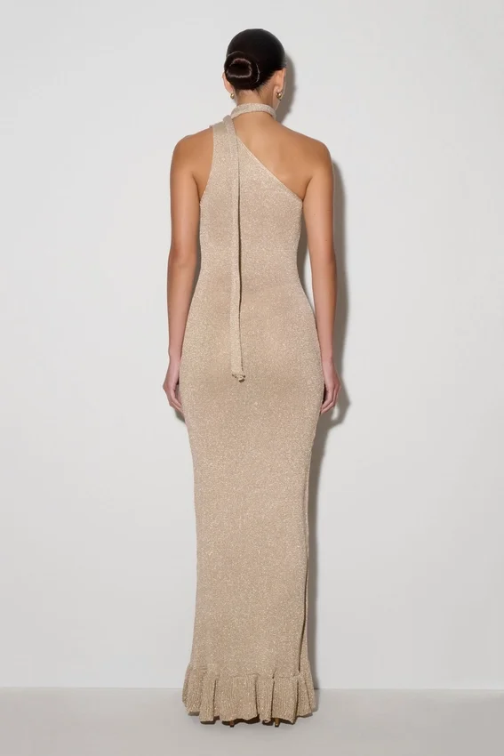 Celestino Floral Metallic Knit Maxi Dress – Gold Celestino Floral Metallic Knit Maxi Dress – Gold