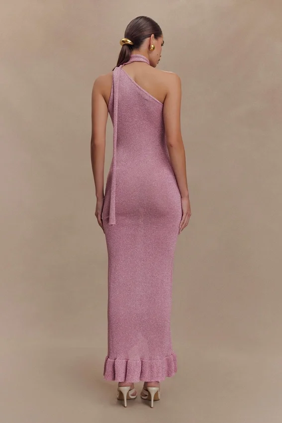 Celestino Floral Metallic Knit Maxi Dress – Pink Celestino Floral Metallic Knit Maxi Dress – Pink