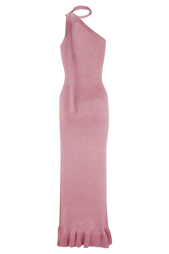 Celestino Floral Metallic Knit Maxi Dress – Pink Celestino Floral Metallic Knit Maxi Dress – Pink