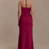 Celina Chiffon Halter Top With Hardware – Cherry Red Celina Chiffon Halter Top With Hardware – Cherry Red