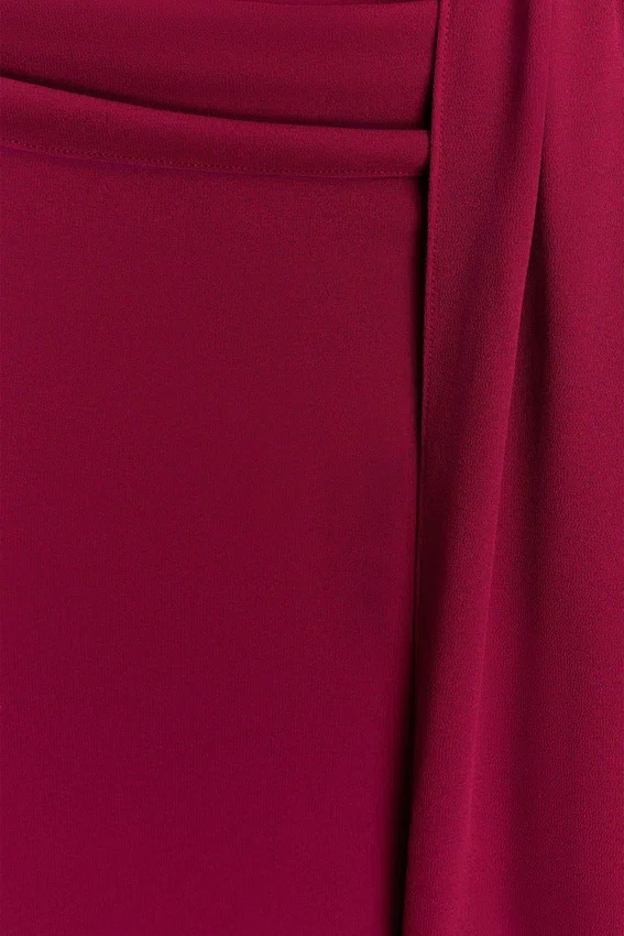 Celina Chiffon Halter Top With Hardware – Cherry Red Celina Chiffon Halter Top With Hardware – Cherry Red