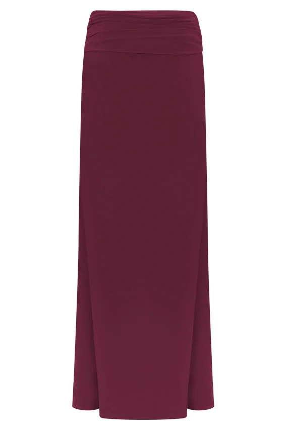 Celina Chiffon Overlay Maxi Skirt – Cherry Red Celina Chiffon Overlay Maxi Skirt – Cherry Red