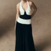 Celine Chiffon Maxi Dress – Black/White Celine Chiffon Maxi Dress – Black/White