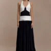 Celine Chiffon Maxi Dress – Black/White Celine Chiffon Maxi Dress – Black/White