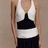 Celine Chiffon Maxi Dress – Black/White Celine Chiffon Maxi Dress – Black/White