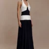 Celine Chiffon Maxi Dress – Black/White Celine Chiffon Maxi Dress – Black/White
