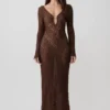 Chelsea Lurex Crochet Maxi Dress – Bronze Chelsea Lurex Crochet Maxi Dress – Bronze