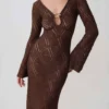 Chelsea Lurex Crochet Maxi Dress – Bronze Chelsea Lurex Crochet Maxi Dress – Bronze