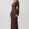 Chelsea Lurex Crochet Maxi Dress – Bronze Chelsea Lurex Crochet Maxi Dress – Bronze