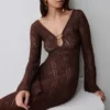 Chelsea Lurex Crochet Maxi Dress – Bronze Chelsea Lurex Crochet Maxi Dress – Bronze