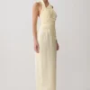 Chiara Halter Satin Maxi Dress – Buttermilk Chiara Halter Satin Maxi Dress – Buttermilk