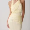 Chiara Halter Satin Maxi Dress – Buttermilk Chiara Halter Satin Maxi Dress – Buttermilk