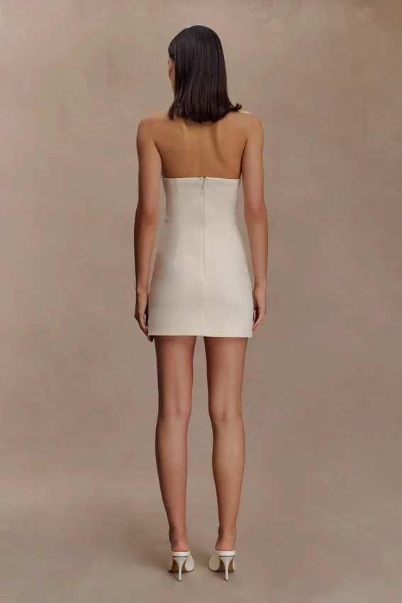 Christina Cross Over Mini Dress – Buttercream Christina Cross Over Mini Dress – Buttercream
