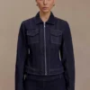 Cierra Cinched Jacket Top – Washed Indigo Blue