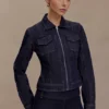 Cierra Cinched Jacket Top – Washed Indigo Blue