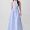 Cindy Collared Midi Dress – Blue Pinstripe Cindy Collared Midi Dress – Blue Pinstripe