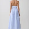 Cindy Collared Midi Dress – Blue Pinstripe Cindy Collared Midi Dress – Blue Pinstripe