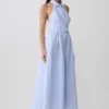 Cindy Collared Midi Dress – Blue Pinstripe Cindy Collared Midi Dress – Blue Pinstripe