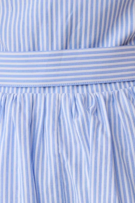 Cindy Collared Midi Dress – Blue Pinstripe Cindy Collared Midi Dress – Blue Pinstripe