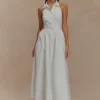 Cindy Collared Midi Dress – White Cindy Collared Midi Dress – White