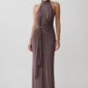 Cindylou Halter Knit Maxi Dress – Peppercorn Cindylou Halter Knit Maxi Dress – Peppercorn