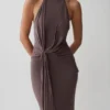 Cindylou Halter Knit Maxi Dress – Peppercorn Cindylou Halter Knit Maxi Dress – Peppercorn