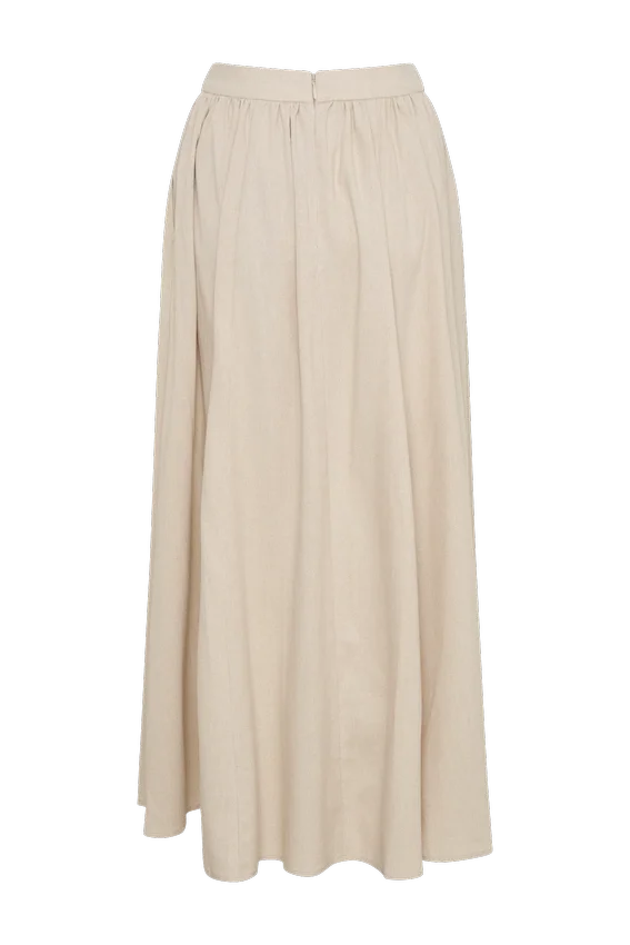 Clarence Linen A-Line Maxi Skirt – Natural Clarence Linen A-Line Maxi Skirt – Natural